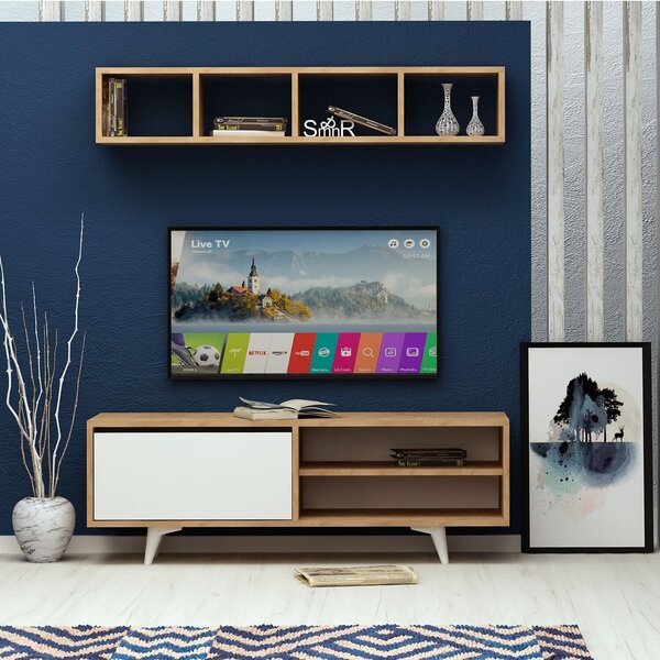 Hanah Home TV Unit Oak White Duku