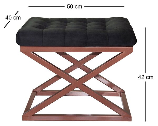 Atelier Del Sofa Puff Copper Black Capraz - Réz, Fekete