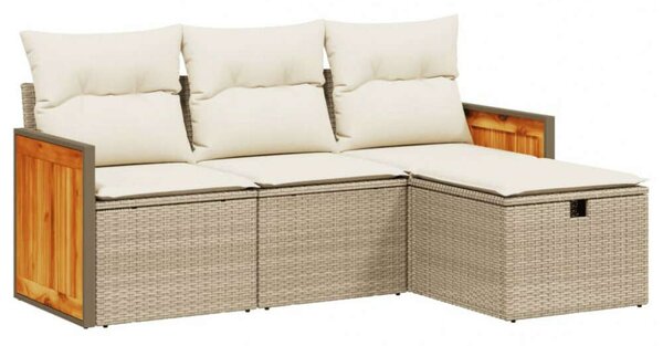 VidaXL Polyrattan Kerti Ülőgarnitúra - Bézs - 4 részes