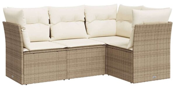 VidaXL Polyrattan Kerti Ülőgarnitúra - 4 részes - Bézs