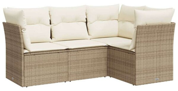 VidaXL Polyrattan Kerti Ülőgarnitúra - 4 részes - Bézs