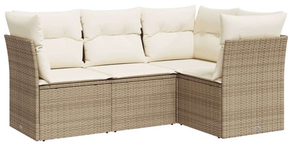 VidaXL Polyrattan Kerti Ülőgarnitúra - 4 részes - Bézs