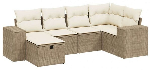 VidaXL Polyrattan Kerti Ülőgarnitúra - Bézs - 6 részes
