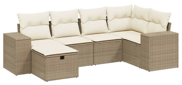 VidaXL Polyrattan Kerti Ülőgarnitúra - Bézs - 6 részes
