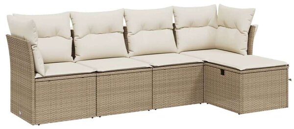 VidaXL Polyrattan Kerti Ülőgarnitúra - 5 részes - Bézs