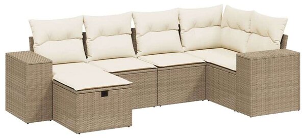 VidaXL Polyrattan Kerti Ülőgarnitúra - Bézs - 6 részes