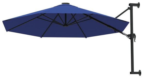 Kék falra szerelhető napernyő fémrúddal 300 cm