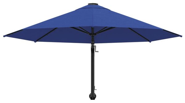 Kék falra szerelhető napernyő fémrúddal 300 cm