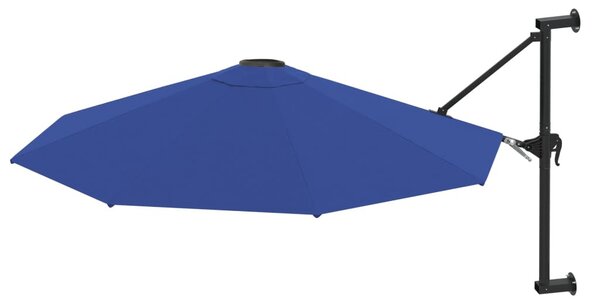Kék falra szerelhető napernyő fémrúddal 300 cm