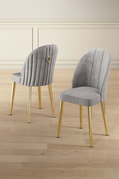 Hanah Home Szék szett (2 darab) Grey Gold Mara - Szürke, Arany