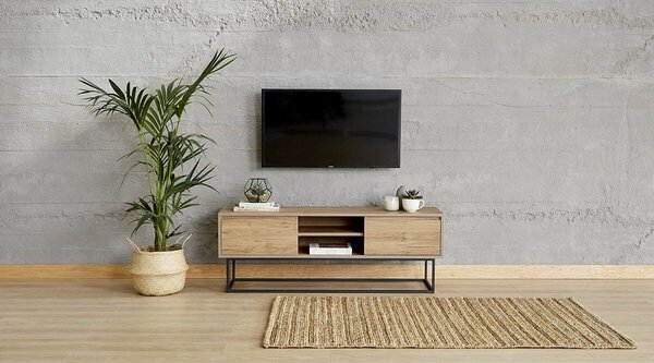 Hanah Home TV Stand Walnut Black Laxus 140 - Walnut