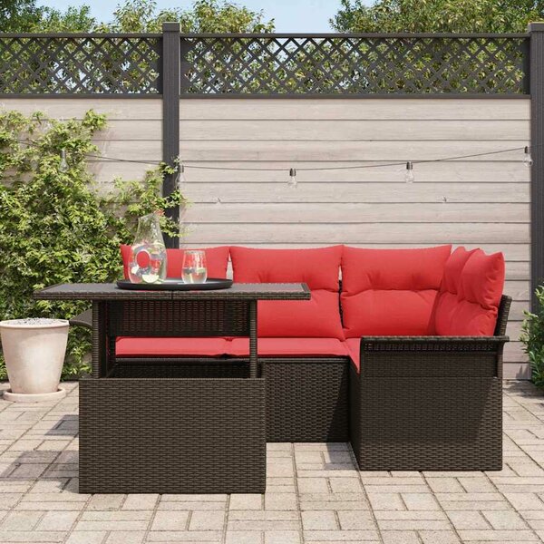 VidaXL Kerti Kanapé Szett 5 db Barna [Műanyag]: Poly Rattan
