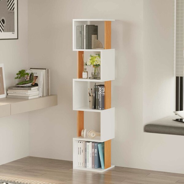 Hanah Home Könyvespolc Milan - Fehér, Natúr
