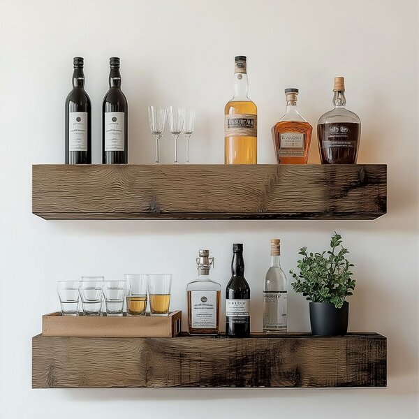 Hanah Home Dekoratív Fa fali polc Wooden Raf275
