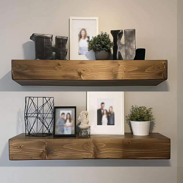 Hanah Home Dekoratív Fa fali polc Wooden Raf275