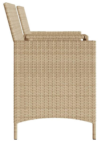 2 személyes bézs polyrattan kerti kanapé asztallal/székkel
