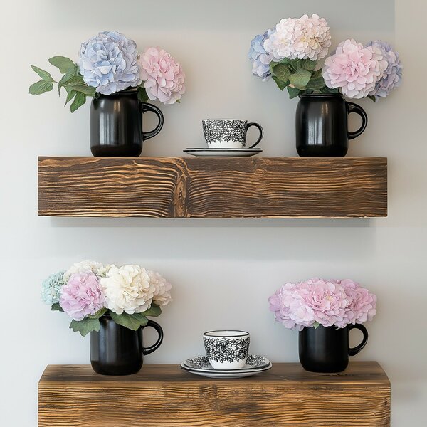 Hanah Home Dekoratív Fa fali polc Wooden Raf275