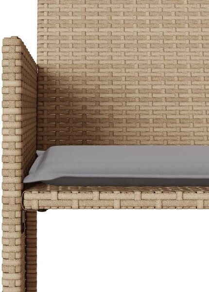 2 személyes bézs polyrattan kerti kanapé asztallal/székkel