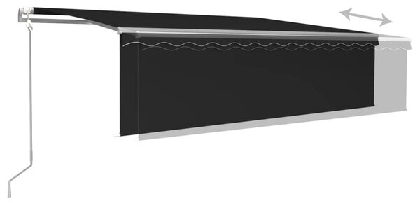 Antracitszürke redőnyös, LED-es, szélérzékelős napellenző 5x3 m