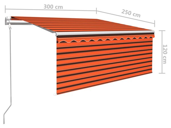 Narancssárga-barna automata napellenző redőnnyel 3 x 2,5 m