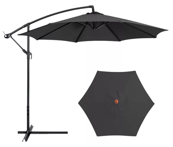 Oldalsó kerti napernyő állítható dőlésszögű tetővel 350 x 250 cm antracit