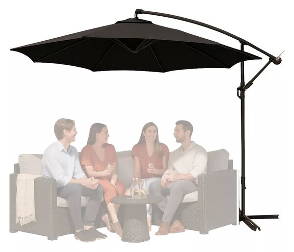 Oldalsó kerti napernyő állítható dőlésszögű tetővel 350 x 250 cm antracit