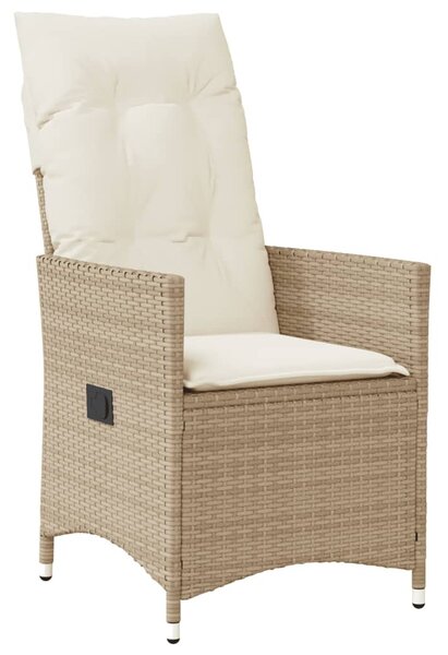 3 részes bézs polyrattan bisztrógarnitúra párnával