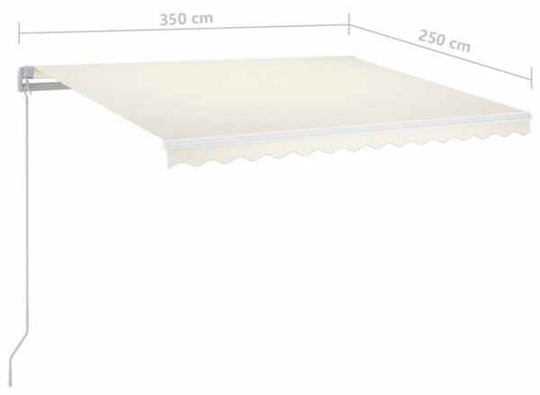 Krémszínű kézzel kihúzható napellenző 350 x 250 cm