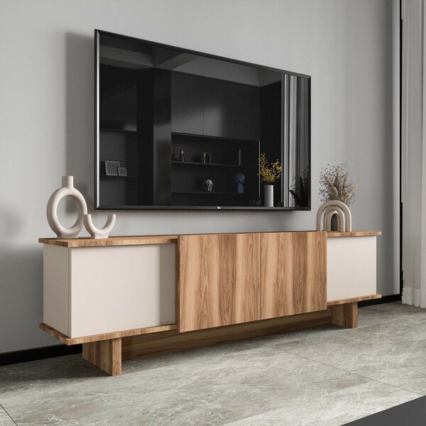 Hanah Home Diana TV állvány, bézs/diófa