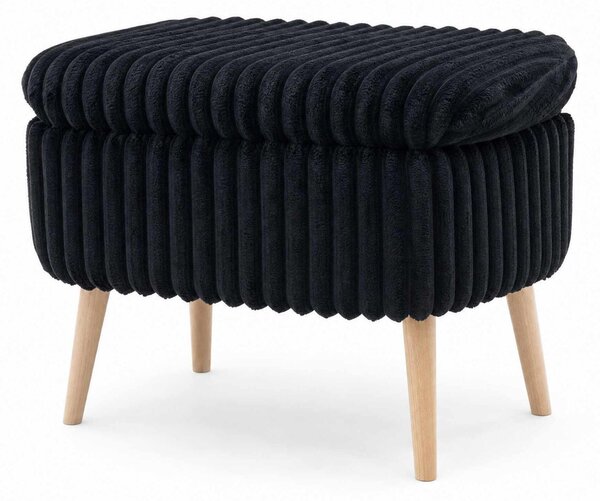 Atelier Del Sofa Toscano Black Mini Oslo Linen Puff - Toscano Black Puff