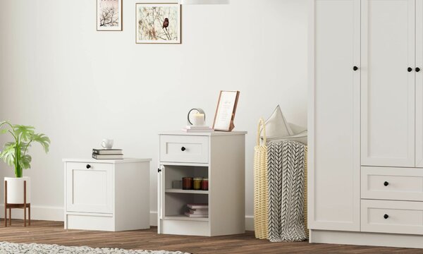 Hanah Home Nightstand Matte White Rumy - Rb-168-03