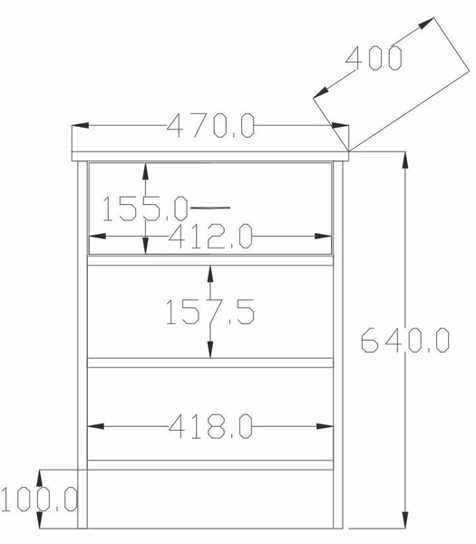 Hanah Home Nightstand Matte White Rumy - Rb-168-03