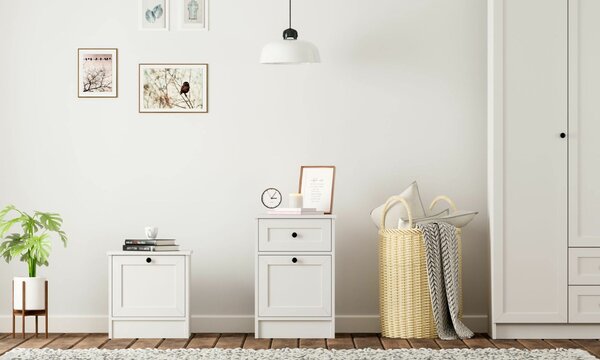 Hanah Home Nightstand Matte White Rumy - Rb-168-03