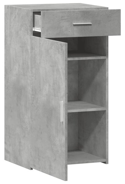 Betonszürke szerelt fa tálalószekrény 50 x 42,5 x 93 cm