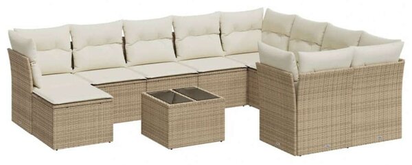 VidaXL Polyrattan Kerti Ülőgarnitúra - 11 részes - Bézs