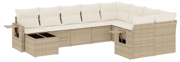 VidaXL Polyrattan Kerti Ülőgarnitúra - 10 részes - Bézs