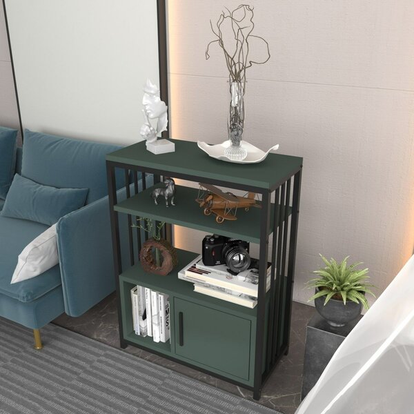 Hanah Home Könyvespolc GreenBlack Letos - Zöld, fekete