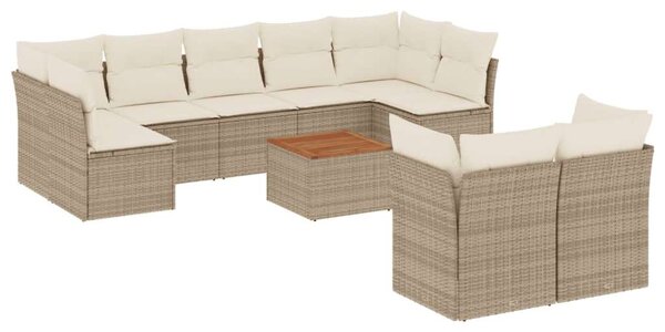 VidaXL Polyrattan Kerti Ülőgarnitúra - 10 részes - Bézs