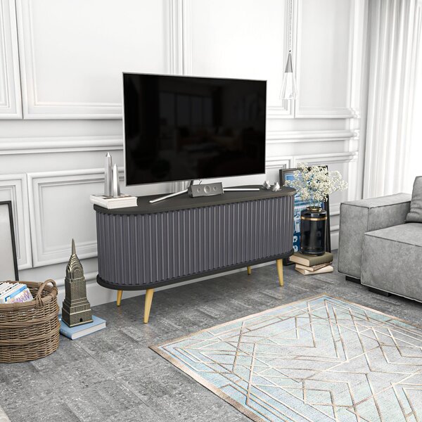 Hanah Home TV-állvány Fekete Antracit Stor - Fekete, Antracit