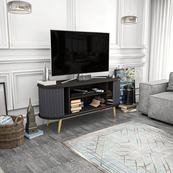 Hanah Home TV-állvány Fekete Antracit Stor - Fekete, Antracit