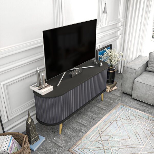 Hanah Home TV-állvány Fekete Antracit Stor - Fekete, Antracit