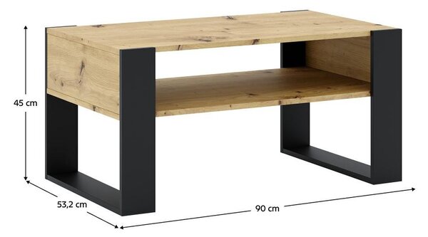 Dohányzóasztal Corosta 1 (artisan tölgy + fekete)