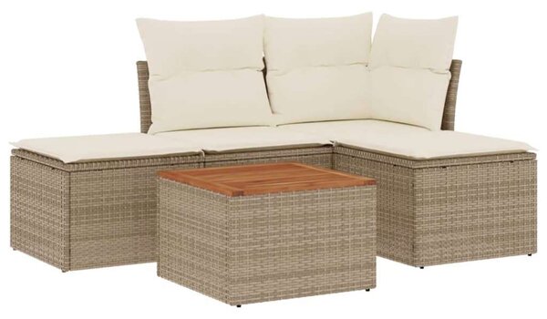 VidaXL Polyrattan Kerti Ülőgarnitúra - 5 részes - Bézs
