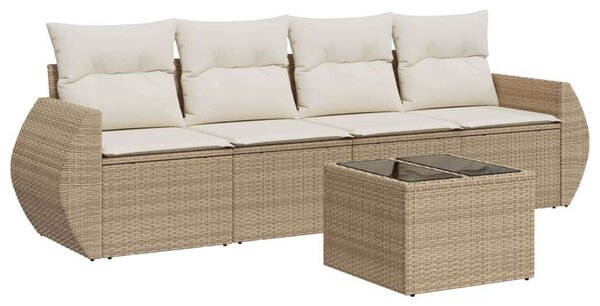 VidaXL Polyrattan Kerti Ülőgarnitúra - 5 részes - Bézs