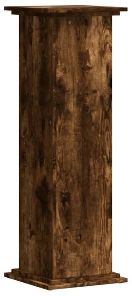 Füstös tölgy színű szerelt fa növényállvány 33 x 33 x 100 cm