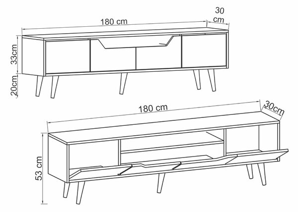 Hanah Home TV Stand White Roma 180 - White
