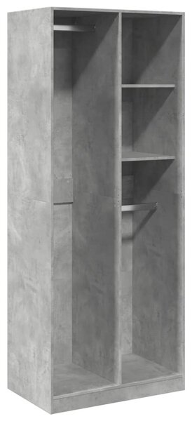 Betonszürke szerelt fa ruhásszekrény 80 x 50 x 200 cm
