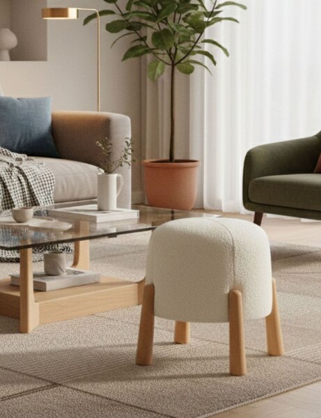 Atelier Del Sofa Fehér Floki Puff - Fehér