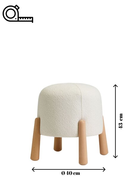 Atelier Del Sofa Fehér Floki Puff - Fehér