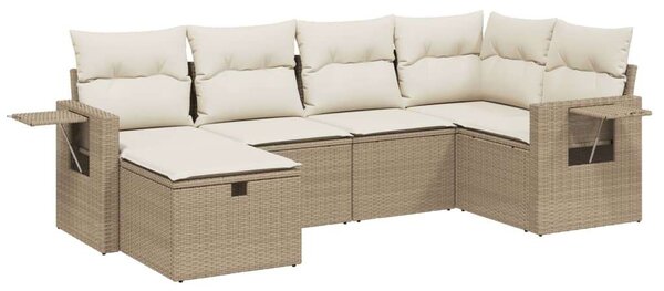 VidaXL Polyrattan Kerti Ülőgarnitúra - 6 részes - Bézs